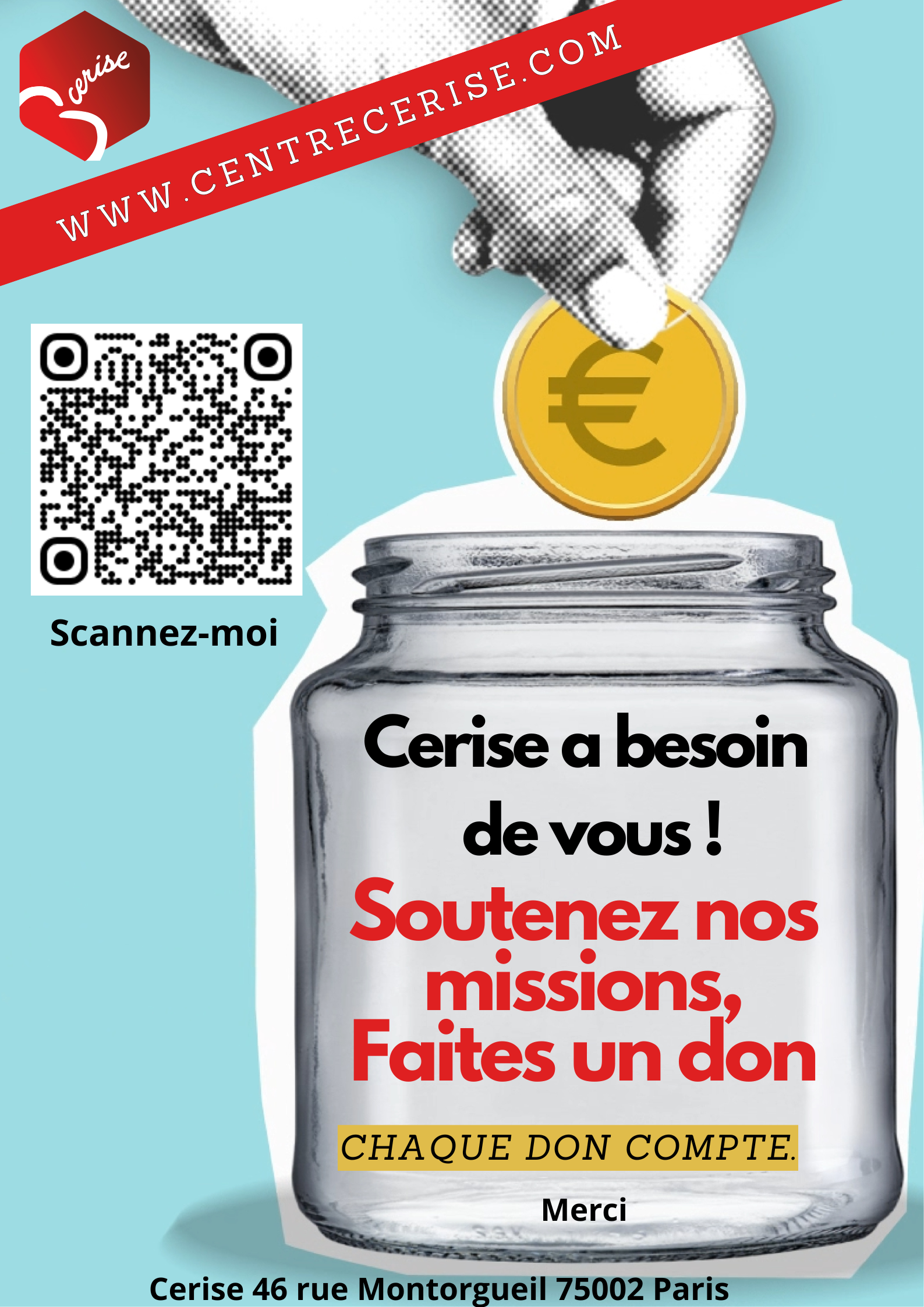 Bleu Jaune Noir Photos Collage Vintage Evènement Solidaire Collecte Don Affiche Poster (3).png